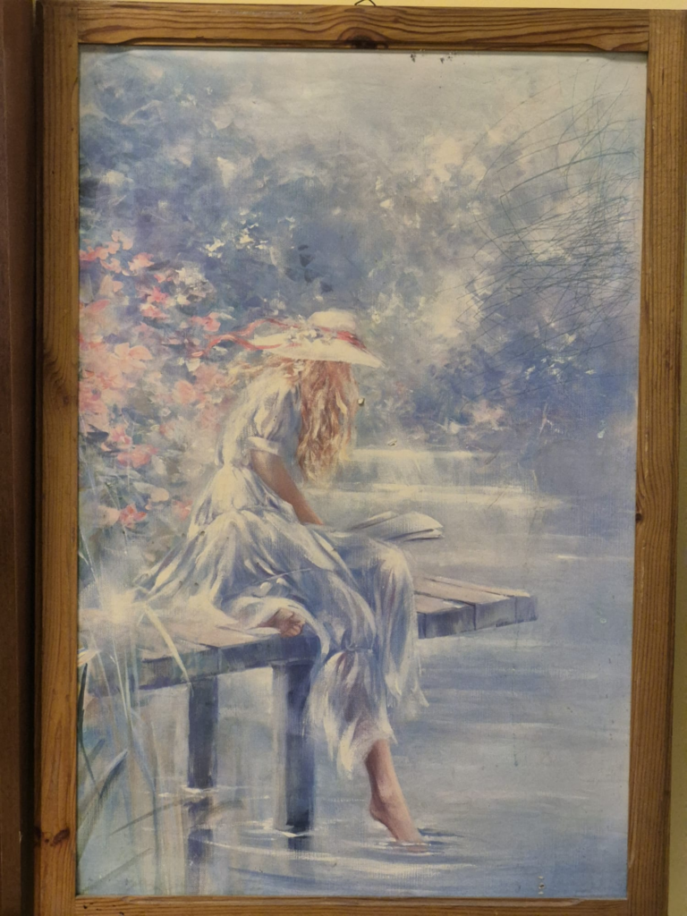 Frau am Teich — Ölgemälde